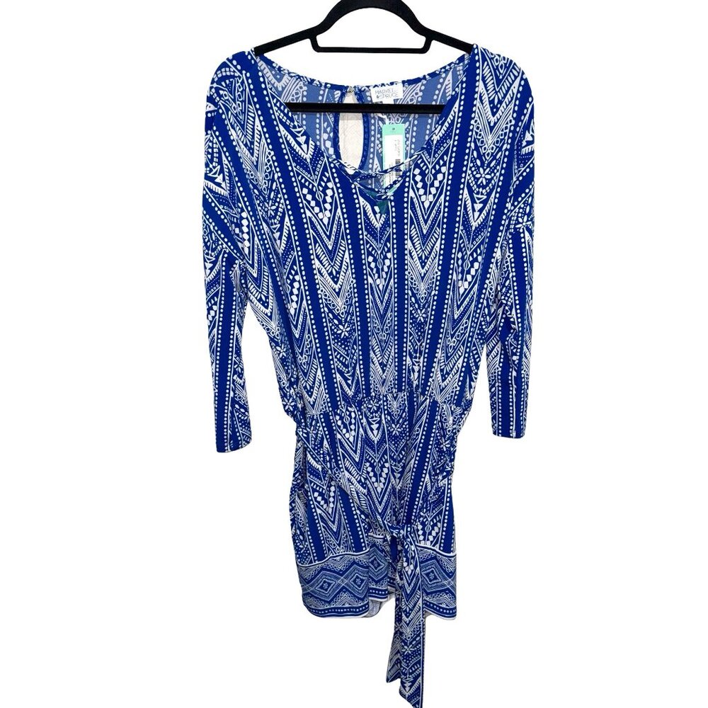 Market & Spruce Women's Cobalt Fraya Knit Long Sleeve Romper Sz L NWT